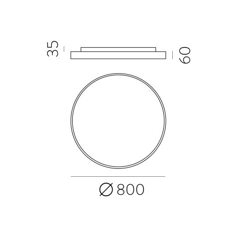 Lisboa Ceiling lamp 80cm LED 3000K Black