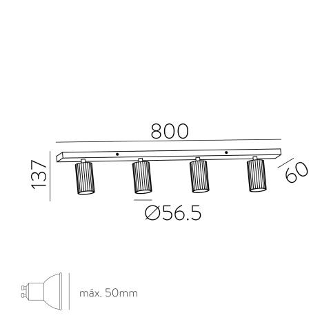 Modrian Light track 4L White
